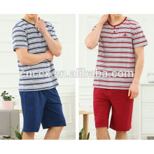 PK17ST395 stripe jacquard sleepwear shirt and shorts sweaters for men home wear